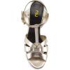 imageFSJ Women Comfort Platform Stiletto High Heel Ankle Strap Sandals Open Toe Sexy Strappy Slingback Wedding Party Shoes Size 416 USLight Gold