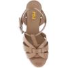 imageFSJ Women Comfort Platform Stiletto High Heel Ankle Strap Sandals Open Toe Sexy Strappy Slingback Wedding Party Shoes Size 416 USNude