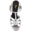 imageFSJ Women Comfort Platform Stiletto High Heel Ankle Strap Sandals Open Toe Sexy Strappy Slingback Wedding Party Shoes Size 416 USSilver