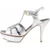 imageFSJ Women Comfort Platform Stiletto High Heel Ankle Strap Sandals Open Toe Sexy Strappy Slingback Wedding Party Shoes Size 416 USSilver