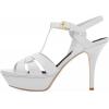 imageFSJ Women Comfort Platform Stiletto High Heel Ankle Strap Sandals Open Toe Sexy Strappy Slingback Wedding Party Shoes Size 416 USWhite