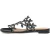 imageFSJ Women Crystal Embellished Evening Sandals Flat Sexy Open Toe Leaves Strappy Summer Event Wedding Shoes Sizes 416 USBlack Rhinestones