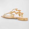 imageFSJ Women Crystal Embellished Evening Sandals Flat Sexy Open Toe Leaves Strappy Summer Event Wedding Shoes Sizes 416 USGold