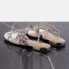 imageFSJ Women Crystal Embellished Evening Sandals Flat Sexy Open Toe Leaves Strappy Summer Event Wedding Shoes Sizes 416 USSilver Rhinestones