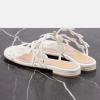 imageFSJ Women Crystal Embellished Evening Sandals Flat Sexy Open Toe Leaves Strappy Summer Event Wedding Shoes Sizes 416 USWhite