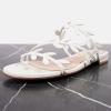 imageFSJ Women Crystal Embellished Evening Sandals Flat Sexy Open Toe Leaves Strappy Summer Event Wedding Shoes Sizes 416 USWhite