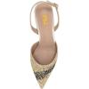 imageFSJ Women Crystal Studded Clear Pumps Sparkle Rhinestones Mid Low Heel Sandals Slingback Dorsay Pointed Toe Wedding Shoes Size 415 USLight Gold