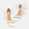 imageFSJ Women Cute Bow Heeled Sandals Open Toe Stiletto Heels One Strap Bridal Wedding Mesh Rhinestone Pearl Bow Knot Dress Shoes Size 416 USWhite Pearl