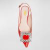 imageFSJ Women Fashion Crystal Square Buckle Closed Pointed Toe Slingback Pumps Rhinestone Block Low Heel Sandals Party Prom Dress Shoes Size 416 USOrangered