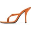 imageFSJ Women Fashion Thong Flip Flops Stiletto High Heels Slip On Almond Toe Casual Sandals Summer Beach Dressy Slipper Comfy ShoesOrange
