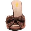 imageFSJ Women Luxury Crystal Chunky Heeled Mules Rhinestone Bow Peep Toe Slip On Backless Gem Slide Sandals Summer Slipper Shoes Size 415 USBrown