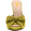 imageFSJ Women Luxury Crystal Chunky Heeled Mules Rhinestone Bow Peep Toe Slip On Backless Gem Slide Sandals Summer Slipper Shoes Size 415 USOlive Green