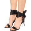 imageFSJ Women Open Toe Stiletto High Heel Sandals Laceup Cute Satin Bowknot Heeled Sandals Sexy Strappy Summer Wedding Party Dress Shoes Size 416 USBlack