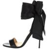 imageFSJ Women Open Toe Stiletto High Heel Sandals Laceup Cute Satin Bowknot Heeled Sandals Sexy Strappy Summer Wedding Party Dress Shoes Size 416 USBlack