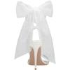 imageFSJ Women Open Toe Stiletto High Heel Sandals Laceup Cute Satin Bowknot Heeled Sandals Sexy Strappy Summer Wedding Party Dress Shoes Size 416 USWhite Mesh