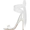 imageFSJ Women Open Toe Stiletto High Heel Sandals Laceup Cute Satin Bowknot Heeled Sandals Sexy Strappy Summer Wedding Party Dress Shoes Size 416 USWhite Mesh