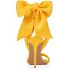 imageFSJ Women Open Toe Stiletto High Heel Sandals Laceup Cute Satin Bowknot Heeled Sandals Sexy Strappy Summer Wedding Party Dress Shoes Size 416 USYellow