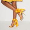 imageFSJ Women Open Toe Stiletto High Heel Sandals Laceup Cute Satin Bowknot Heeled Sandals Sexy Strappy Summer Wedding Party Dress Shoes Size 416 USYellow