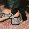 imageFSJ Women Open Toe V Cut Platform Sandals with Ribbon Tie Up Comfort Block Chunky Heels Fashion Dance Dress Pumps Shoes Size 416 USBlack Rhinestones