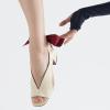 imageFSJ Women Open Toe V Cut Platform Sandals with Ribbon Tie Up Comfort Block Chunky Heels Fashion Dance Dress Pumps Shoes Size 416 USCream