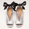 imageFSJ Women Open Toe V Cut Platform Sandals with Ribbon Tie Up Comfort Block Chunky Heels Fashion Dance Dress Pumps Shoes Size 416 USSilver