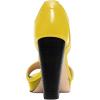imageFSJ Women Peep Open Toe TStrap Front Zipper Chunky Stacked High Heel Sandal Booties Platform Pumps Shoes Size 415 USYellow