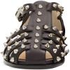 imageFSJ Women Retro Closed Toe Flats Sandals Low Block Heel Woven Roman Ankle Strap Hollow Caged Summer Fisherman Sandals Shoes Size 416 USBlack Studded