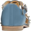 imageFSJ Women Retro Closed Toe Flats Sandals Low Block Heel Woven Roman Ankle Strap Hollow Caged Summer Fisherman Sandals Shoes Size 416 USBlue Studded