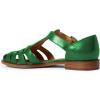imageFSJ Women Retro Closed Toe Flats Sandals Low Block Heel Woven Roman Ankle Strap Hollow Caged Summer Fisherman Sandals Shoes Size 416 USEmerald