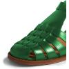 imageFSJ Women Retro Closed Toe Flats Sandals Low Block Heel Woven Roman Ankle Strap Hollow Caged Summer Fisherman Sandals Shoes Size 416 USEmerald