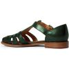 imageFSJ Women Retro Closed Toe Flats Sandals Low Block Heel Woven Roman Ankle Strap Hollow Caged Summer Fisherman Sandals Shoes Size 416 USGreen
