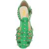 imageFSJ Women Retro Closed Toe Flats Sandals Low Block Heel Woven Roman Ankle Strap Hollow Caged Summer Fisherman Sandals Shoes Size 416 USGreen Studded