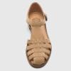 imageFSJ Women Retro Closed Toe Flats Sandals Low Block Heel Woven Roman Ankle Strap Hollow Caged Summer Fisherman Sandals Shoes Size 416 USKhaki Suede