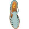 imageFSJ Women Retro Closed Toe Flats Sandals Low Block Heel Woven Roman Ankle Strap Hollow Caged Summer Fisherman Sandals Shoes Size 416 USLight Blue