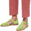 imageFSJ Women Retro Closed Toe Flats Sandals Low Block Heel Woven Roman Ankle Strap Hollow Caged Summer Fisherman Sandals Shoes Size 416 USLight Green