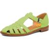 imageFSJ Women Retro Closed Toe Flats Sandals Low Block Heel Woven Roman Ankle Strap Hollow Caged Summer Fisherman Sandals Shoes Size 416 USLight Green