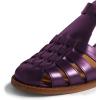 imageFSJ Women Retro Closed Toe Flats Sandals Low Block Heel Woven Roman Ankle Strap Hollow Caged Summer Fisherman Sandals Shoes Size 416 USPurple