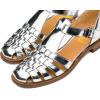 imageFSJ Women Retro Closed Toe Flats Sandals Low Block Heel Woven Roman Ankle Strap Hollow Caged Summer Fisherman Sandals Shoes Size 416 USSilver