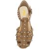 imageFSJ Women Retro Closed Toe Flats Sandals Low Block Heel Woven Roman Ankle Strap Hollow Caged Summer Fisherman Sandals Shoes Size 416 USTan Studded