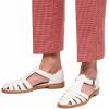 imageFSJ Women Retro Closed Toe Flats Sandals Low Block Heel Woven Roman Ankle Strap Hollow Caged Summer Fisherman Sandals Shoes Size 416 USWhite