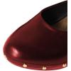imageFSJ Women Retro Round Closed Toe Mules Wooden Kitten Heel Trendy Studded Slide Sandals Vintage Comfy Dressy Pumps Shoes Size 416 USRed