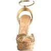 imageFSJ Women Rivet Studded Wedges Sandals Platform Cork High Heel Peep Toe Ankle Strap Buckle Sexy Strappy Party Shoes Size 416 USGold