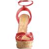 imageFSJ Women Rivet Studded Wedges Sandals Platform Cork High Heel Peep Toe Ankle Strap Buckle Sexy Strappy Party Shoes Size 416 USRed