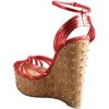 imageFSJ Women Rivet Studded Wedges Sandals Platform Cork High Heel Peep Toe Ankle Strap Buckle Sexy Strappy Party Shoes Size 416 USRed