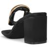 imageFSJ Women Square Open Toe Heeled Sandals Chunky Block Heel Flip Flops Slip On Gold Detail Thong Sandals Comfy Summer Fashion Slides Size 416 USBlack
