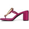 imageFSJ Women Square Open Toe Heeled Sandals Chunky Block Heel Flip Flops Slip On Gold Detail Thong Sandals Comfy Summer Fashion Slides Size 416 USFuchsia