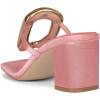 imageFSJ Women Square Open Toe Heeled Sandals Chunky Block Heel Flip Flops Slip On Gold Detail Thong Sandals Comfy Summer Fashion Slides Size 416 USPink