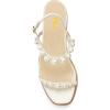 imageFSJ Women Stylish Low Wedge Sandals Summer Open Toe Pearl Ankle Strap Buckle Espadrilles Casual Platform Wedding Bridal Dressy Shoes Size 416 USWhite