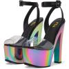 imageFSJ Women Super High Block Chunky Platform Heel Peep Toe Ankle Strap Sandals Sexy Slingback Buckle Prom Pump Shoes Size 416 USMulticolor Clear