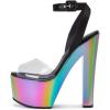 imageFSJ Women Super High Block Chunky Platform Heel Peep Toe Ankle Strap Sandals Sexy Slingback Buckle Prom Pump Shoes Size 416 USMulticolor Clear